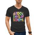 100 Days Of School Book Pencil Teachers Girls Kids 100th Day Men's V-Neck T-Shirt 100 Days Of School Book Pencil Teachers Girls Kids 100th Day Men's V-Neck T-Shirt
