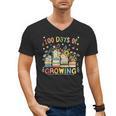 100th Day Of School Teacher Floral Books 100 Days Of Growing Men's V-Neck T-Shirt