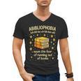Abibliophobia Book Lover Reading Humor Graphic Men's V-Neck T-Shirt Abibliophobia Book Lover Reading Humor Graphic Men's V-Neck T-Shirt