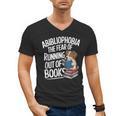 Abibliophobia Dog Book Lover Library Men's V-Neck T-Shirt Abibliophobia Dog Book Lover Library Men's V-Neck T-Shirt