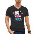Adorable Book Lover Cow With Reading Glasses Cute Men's V-Neck T-Shirt