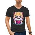 Adorable Book Lover Persian Cat With Reading Glasses Cute Men's V-Neck T-Shirt Adorable Book Lover Persian Cat With Reading Glasses Cute Men's V-Neck T-Shirt
