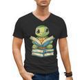 Adorable Turtle Reading Books Men's V-Neck T-Shirt