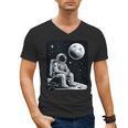 Aesthetic Spaceman Astronaut On The Moon Space Introvert Men's V-Neck T-Shirt