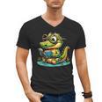 Alligator Reading a Book Animal Men's V-Neck T-Shirt