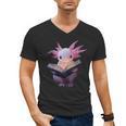 Axolotl Bookworm Reading Book Kawaii Graphic Men's V-Neck T-Shirt