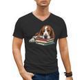 Basset Hound Books Dog Breed Graphic Men's V-Neck T-Shirt