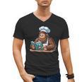 Bigfoot Reading a Cookbook Men's V-Neck T-Shirt