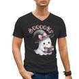 Boo Ghost Books Coquette Bow Halloween Women School Teacher Men's V-Neck T-Shirt