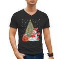 Book Christmas Tree Bookworm Gingerbread Man Snowman Reading Men's V-Neck T-Shirt Book Christmas Tree Bookworm Gingerbread Man Snowman Reading Men's V-Neck T-Shirt