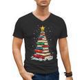 Book Christmas Tree Book Lover Teacher Librarian Men's V-Neck T-Shirt Book Christmas Tree Book Lover Teacher Librarian Men's V-Neck T-Shirt
