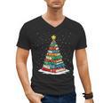 Book Christmas Tree Xmas Lights Book Lover Teacher Librarian Men's V-Neck T-Shirt Book Christmas Tree Xmas Lights Book Lover Teacher Librarian Men's V-Neck T-Shirt