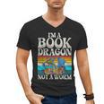 Im a Book Dragon Not a Worm Dragon Men's V-Neck T-Shirt Im a Book Dragon Not a Worm Dragon Men's V-Neck T-Shirt