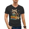 Book Lover Racoon Reading Bookish Library Read Books Be Kind Men's V-Neck T-Shirt
