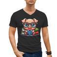 Book Lover Reading Pig Men's V-Neck T-Shirt