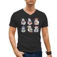Book Lover Teacher Snowman Reading Books Christmas Winter Men's V-Neck T-Shirt