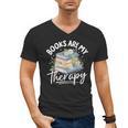 Book Are My Therapy Aesthetic Bookish Reading Men's V-Neck T-Shirt