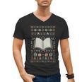 Book Reading Ugly Christmas Men's V-Neck T-Shirt