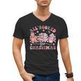 All Booked For Christmas Book Coffee Latte Gingerbread Men's V-Neck T-Shirt All Booked For Christmas Book Coffee Latte Gingerbread Men's V-Neck T-Shirt
