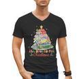 All Booked For Christmas Book Lovers Xmas Tree Lights Men's V-Neck T-Shirt