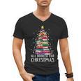 All Booked For Christmas Book Christmas Tree Lights Men's V-Neck T-Shirt All Booked For Christmas Book Christmas Tree Lights Men's V-Neck T-Shirt
