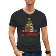 All Booked For Christmas Librarian Reader Xmas Pajama Men's V-Neck T-Shirt