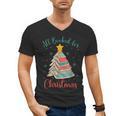 All Booked For Christmas Tree Book Bookish Christmas Men's V-Neck T-Shirt