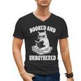 Booked And Unbothered Cat Reading Book Lovers Men's V-Neck T-Shirt
