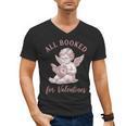 All Booked For Valentines Cute Cherub Vintage Book Lover Men's V-Neck T-Shirt
