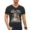 Bookish Christmas North Pole Book Club Snowman Book Worm Men's V-Neck T-Shirt Bookish Christmas North Pole Book Club Snowman Book Worm Men's V-Neck T-Shirt