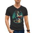 Books Dragon Reading Book Lover Men's V-Neck T-Shirt