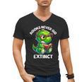 Books Never Go Extinct Reading Dinosaur Bookish Nerdy Men's V-Neck T-Shirt