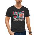 Books Are My Love Language Valentines Book Lover Librarian Men's V-Neck T-Shirt