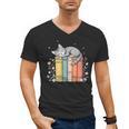 Books Lover Cute Sleepy Cat Relax Reading Vibe Men's V-Neck T-Shirt