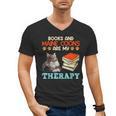 BOOKS AND MAINE COONS ARE MY THERAPY Main Coon Men's V-Neck T-Shirt BOOKS AND MAINE COONS ARE MY THERAPY Main Coon Men's V-Neck T-Shirt