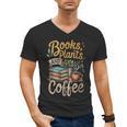Books Plants And Coffee Growing Plant Gardening Planting Men's V-Neck T-Shirt