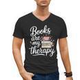 Books Are My Therapy Book Lover Coffee Books Flowers Bookish Men's V-Neck T-Shirt Books Are My Therapy Book Lover Coffee Books Flowers Bookish Men's V-Neck T-Shirt