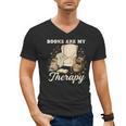 Books Are My Therapy Cozy Reading Chair Artwork Men's V-Neck T-Shirt