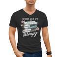 Books Are My Therapy Summer Reading Book Lovers Men's V-Neck T-Shirt