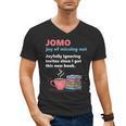 Books Saying JOMO Joy Of Missing Out For Bookworms Men's V-Neck T-Shirt
