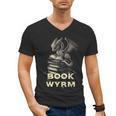 Bookwyrm Dragon Fantasy Bookish Fairytale Book Lover Men's V-Neck T-Shirt