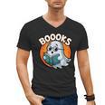 BOOOKS Cute Ghost Reading Books Halloween Men's V-Neck T-Shirt BOOOKS Cute Ghost Reading Books Halloween Men's V-Neck T-Shirt