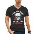 I Buy Her Books And Call Her A Good Girl Skull Rose Bookworm Men's V-Neck T-Shirt I Buy Her Books And Call Her A Good Girl Skull Rose Bookworm Men's V-Neck T-Shirt