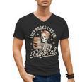 I Buy Books Like I'm Immortal Reading Book Lover Skeleton Men's V-Neck T-Shirt