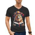 Capybara Bookworm Rodent Reading a Book Men's V-Neck T-Shirt