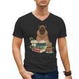 Capybara Glasses Reading Books Capybara Nerd Bookworm Men's V-Neck T-Shirt