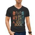 Cat & Book Art For Men Women Cat Librarian Novel Book Lover Men's V-Neck T-Shirt Cat & Book Art For Men Women Cat Librarian Novel Book Lover Men's V-Neck T-Shirt