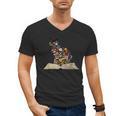 Cat Book Flowers Men's V-Neck T-Shirt