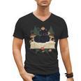 Cat On Open Book Mushrooms Ferns Dark Academia Men's V-Neck T-Shirt