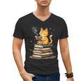 Cat Reading Books Men's V-Neck T-Shirt